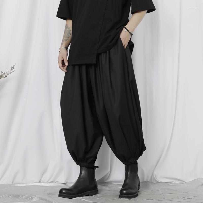 

Men' Pants Men' Knickerbockers Spring And Autumn Style Stage Casual Super Loose Three-Dimensional Large Size Nine Minute, Black