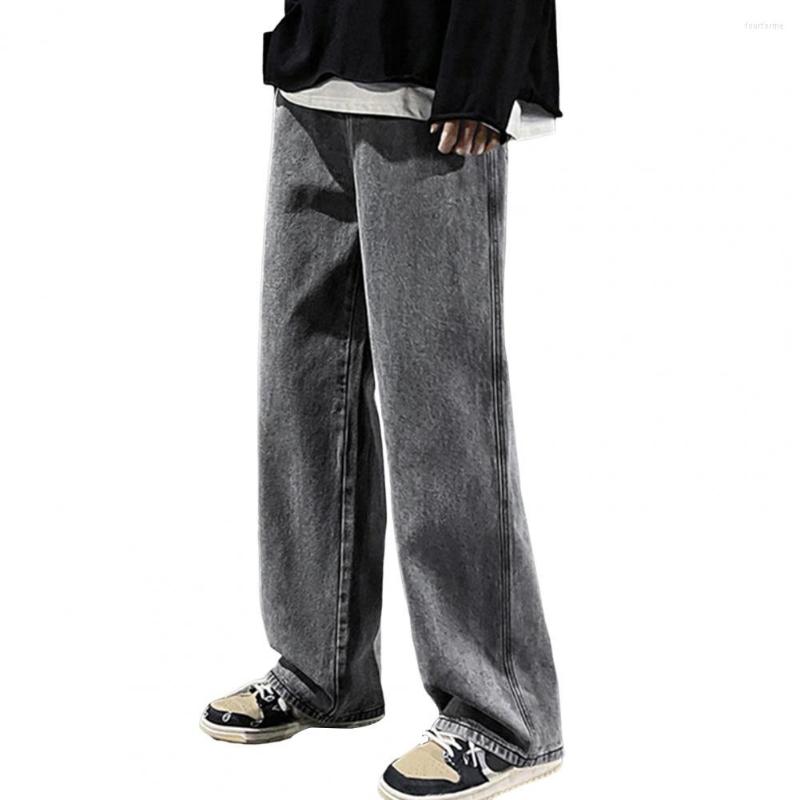 

Men's Jeans Chic Men Trousers Straight Daily Wear Breathable Full Length Pants, Light blue