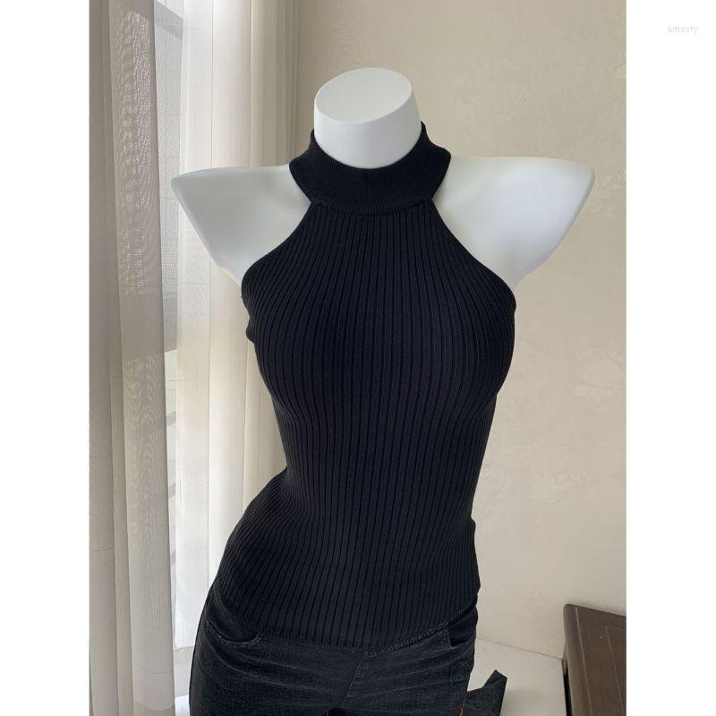 

Women' T Shirts BEENLE Spring Half High Neck Off-shoulder T-shirt Slim Sexy Bottoming Shirt Vest Female Sleeveless Blouse Korean Fashion, Black