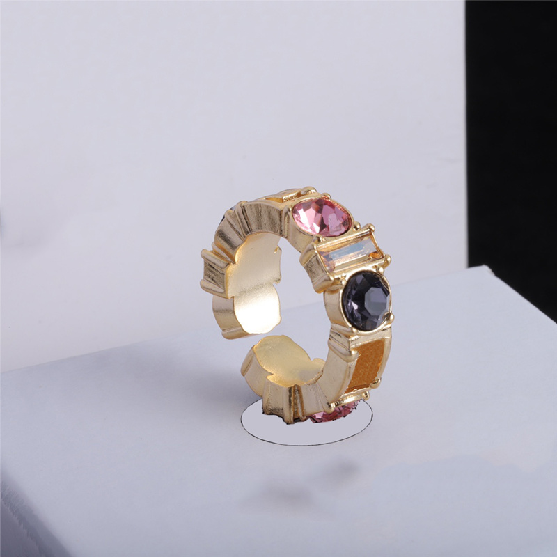 

Love Rings Engagement Rings For Women Classic Luxury Designer Jewellery 18K Gold Plated Steel Letter Double Diamond Ring Wedding Party