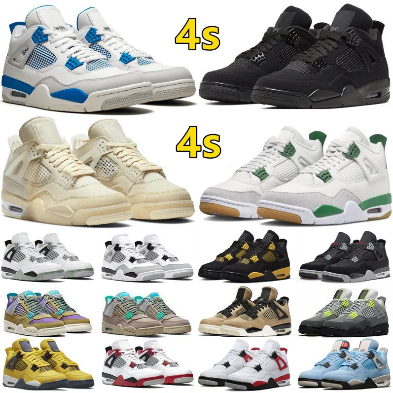 

2023 Jumpman 4 4s Mens Basketball Shoes Pine Green Military Black Cat Sail University Blue Seafoam Red Thunder Midnight Navy Men Women Train, Color#5