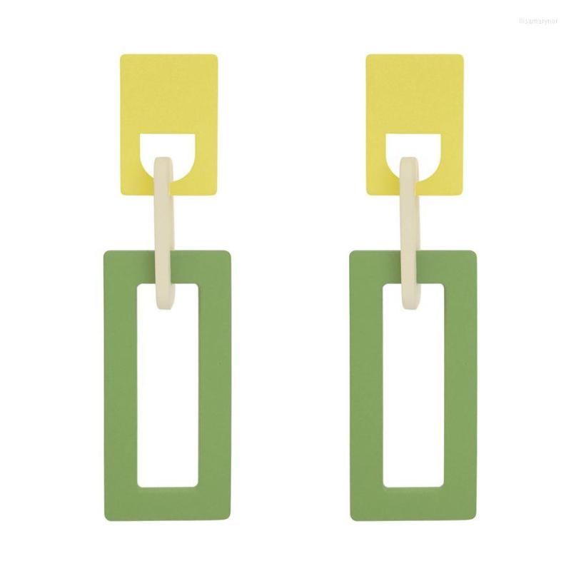 

Dangle Earrings Colorful Drop Earring Big Statement Acrylic Stripe Round Long Geometric For Women