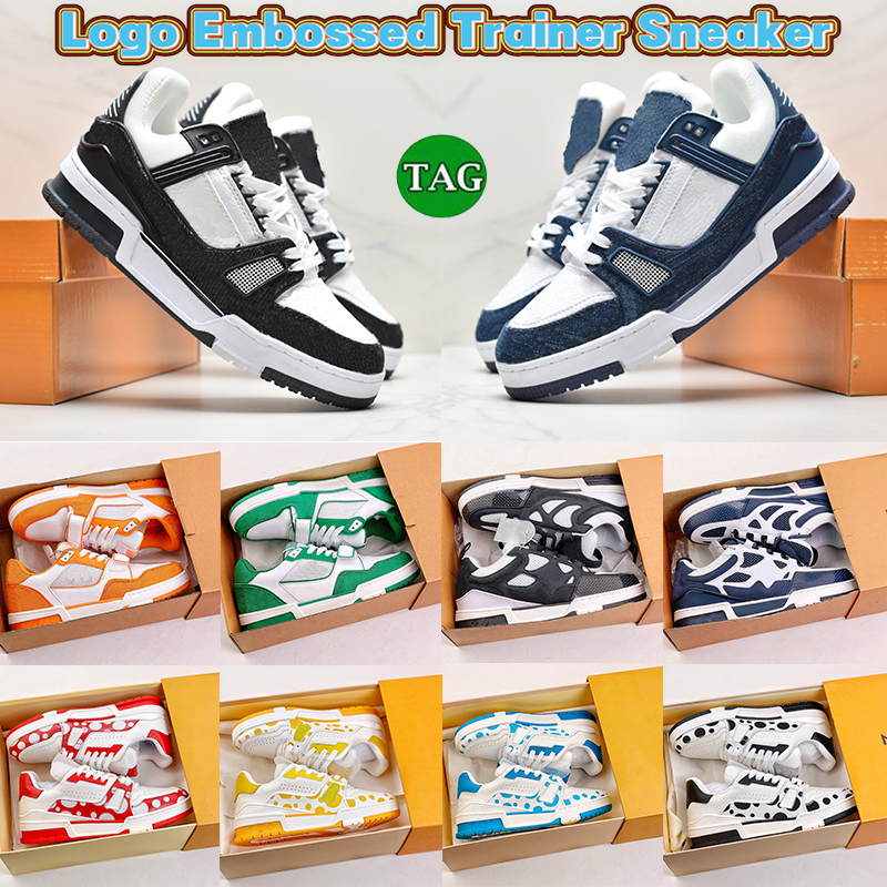 

Designer Luxury Casual Shoes Logo Embossed Trainer Sneaker Triple White Pink Sky Blue Black Red Strap Skate x YK Shoe Mens Womens Outdoor Sneakers Men Trainers, 09 red denim