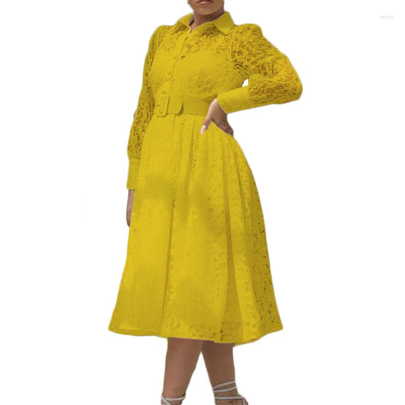 

Ethnic Clothing African Clothes Red White Gold Dresses For Women Autumn Long Sleeve O-neck Polyester Knee-length Dress