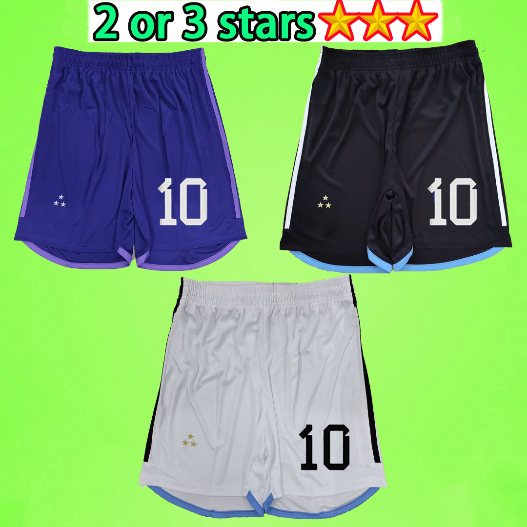 

3 stars Argentina Soccer shorts 2022 2023 finals Men kit MARADONA 22 23 24 DE PAUL DI MARIA J.ALVAREZ L.MARTINEZ E.FERNANDEZ football pants home away white black purple