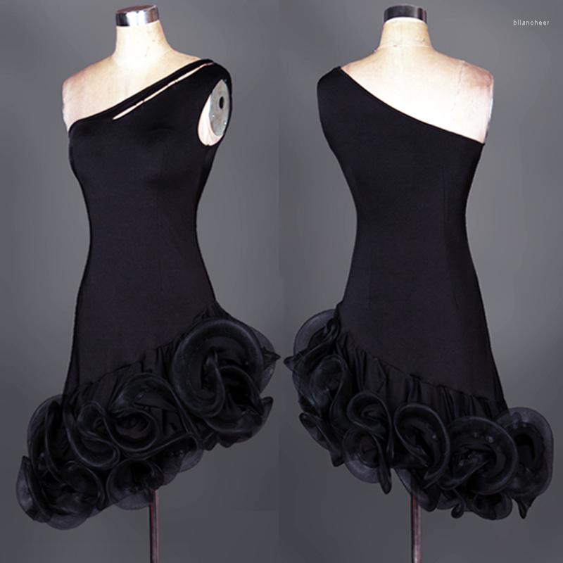 

Stage Wear 2023 Latin Dance Dress Women/Girls For Competition Dancing Roupa De Ginastica Vestido Baile Latino, Black