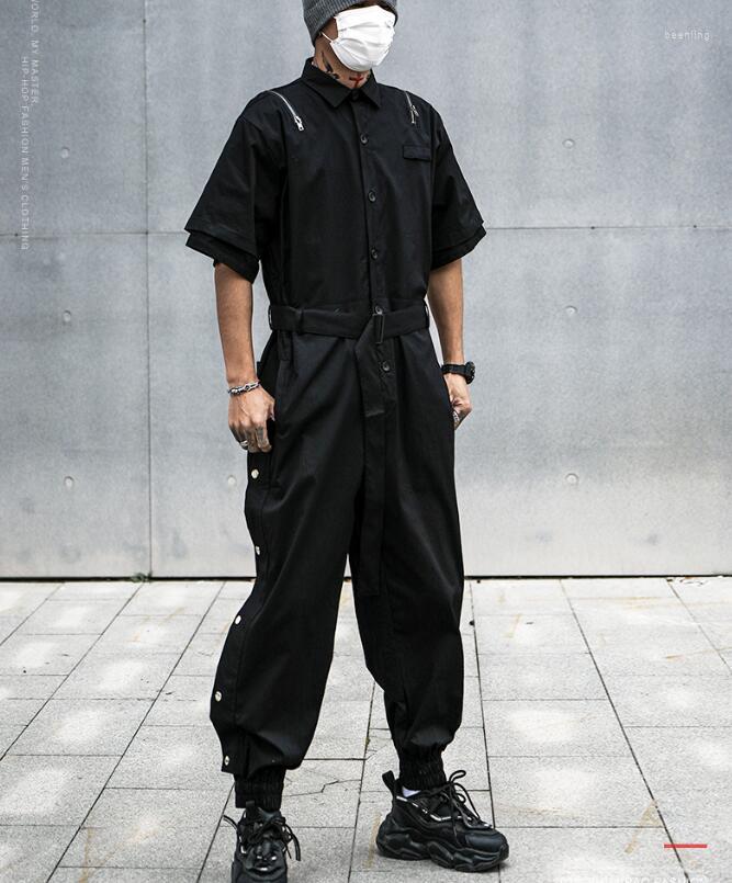 

Men's Pants American Style 2023 Summer Hip-hop Retro Work Suit Jumpsuit Men's Street Loose Fitting Japanese Personalized Casual, Black