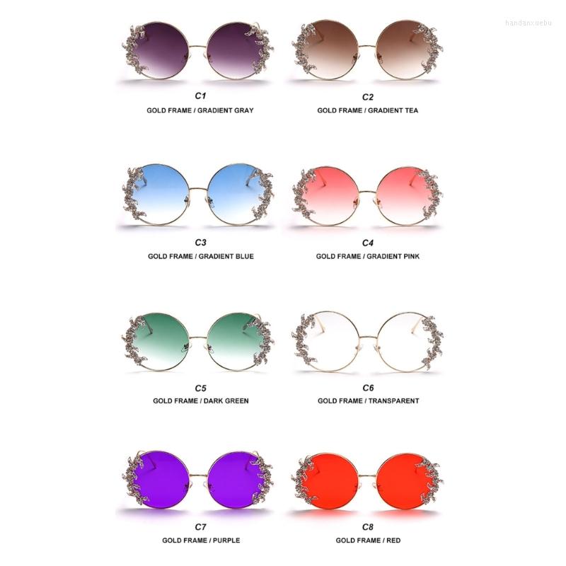 

Sunglasses Sparkling Crystal Rhinestones Y2k Round Beach Glasses Po Party