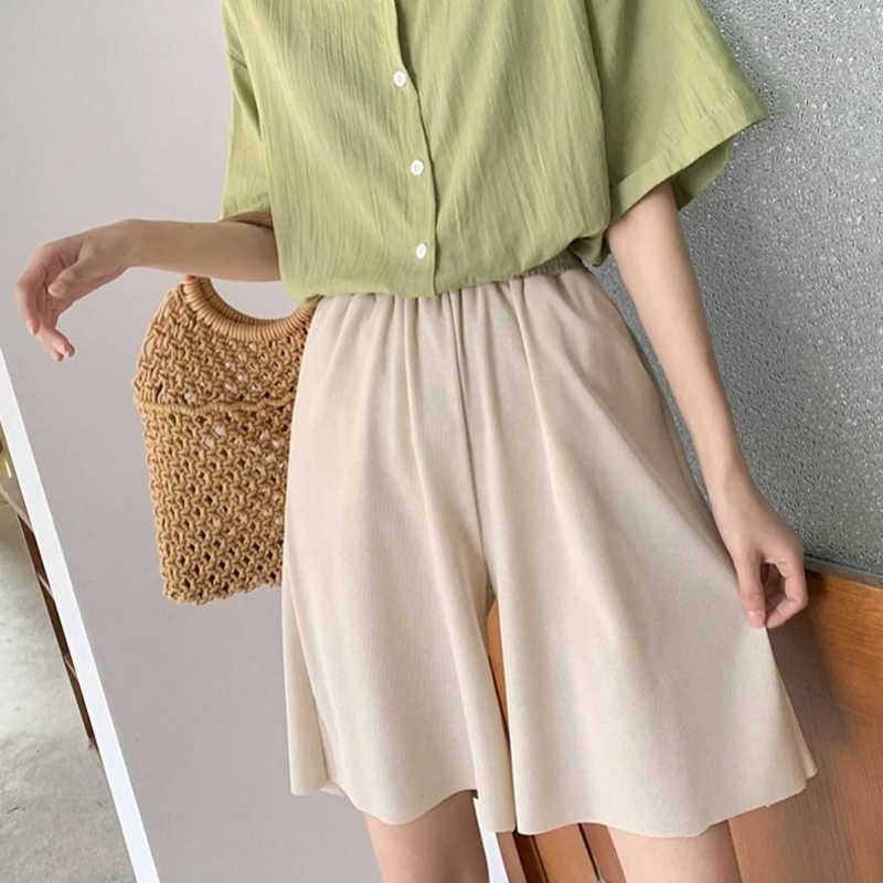 

Women's Shorts Oversize High Waist Shorts Female Summer Fashion Elasticity Lovely Girls Korean dents Harajuku Simple Loose Women's Pants AA230508, Blue
