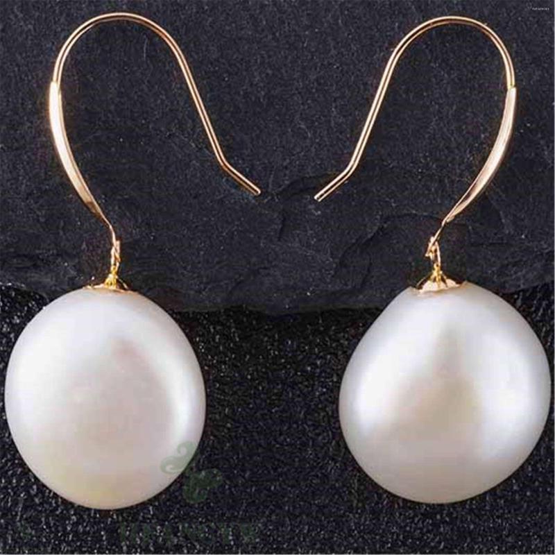 

Dangle Earrings 11x12mm Baroque Pearl 14K Luxury Mesmerizing Gift Earbob Irregular Cultured