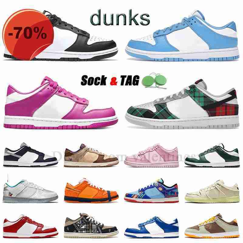 

Sandals With Box fashion Running shoes mens womens panda triple pink Arctic Fuchsia unc Midnight Navy Freddy Krueger grey fog Dodgers Tartan Plaid dunked low sneake, C70 36-45 la dodgers