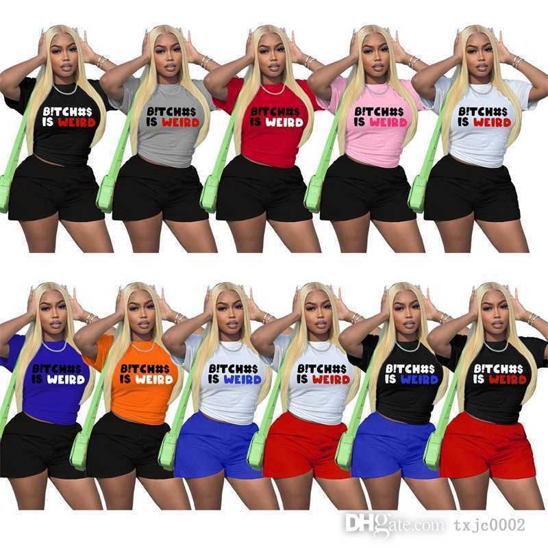 

3XL Designer Womens Tracksuits Summer Sports Outfits 2 Piece Set Contrast Letter Printed Short Sleeve T-shirt And Shorts Suit, Dark blue