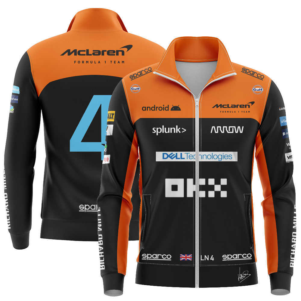 

2023 Fashion F1 Men's Hoodie Jackets Sweatshirt Formula One Team Season Racing Mclaren Teams Coat #81 #4 Lando Norris Clothing Spring Sport Zipper, Jljk-071