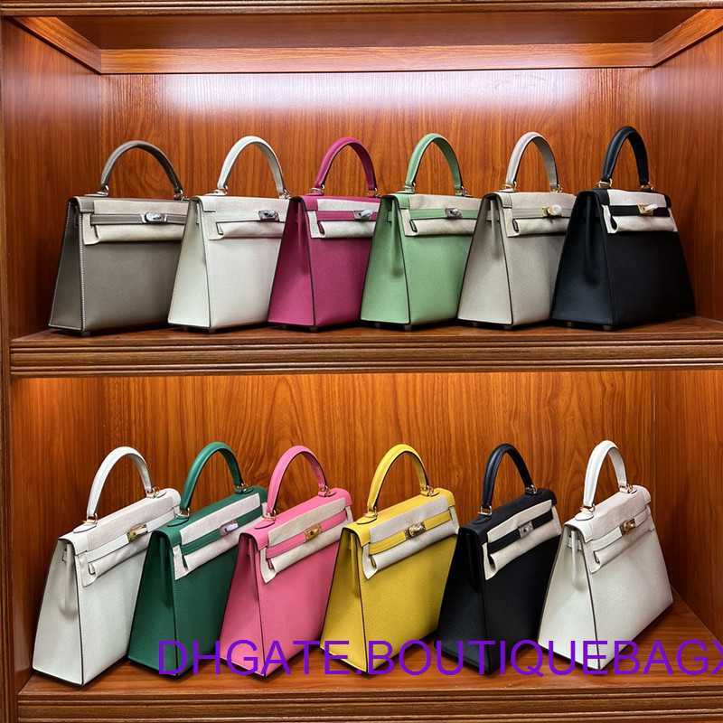 

Designer Hremm Kelys's Evening Bags for outlet 's hand-stitched cow leather epsom palm H's second-generation carry-on one-shoulder cross-body women's bag Have real Logo, Elephant grey silver buckle