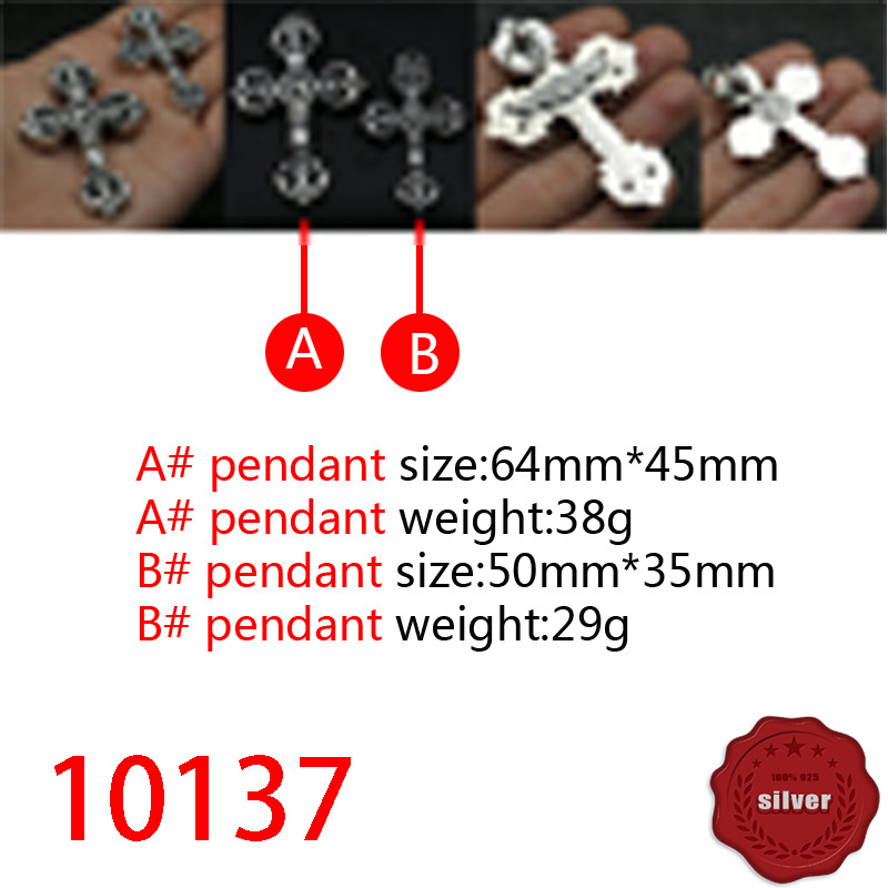 

10137 European and American pendant jewelry S925 sterling silver fashion personality punk hip-hop personality cross flower letter pendant classic jewelry