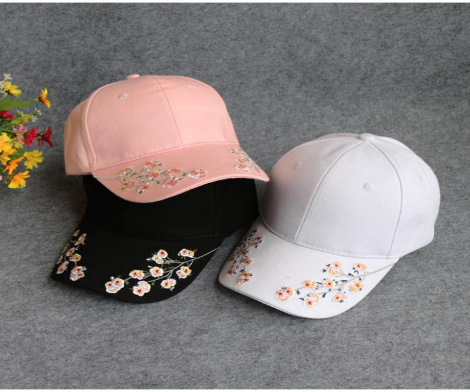 

Embroidered Baseball Cap topee plum blossom baseball hat snapback hat5534222, Pink