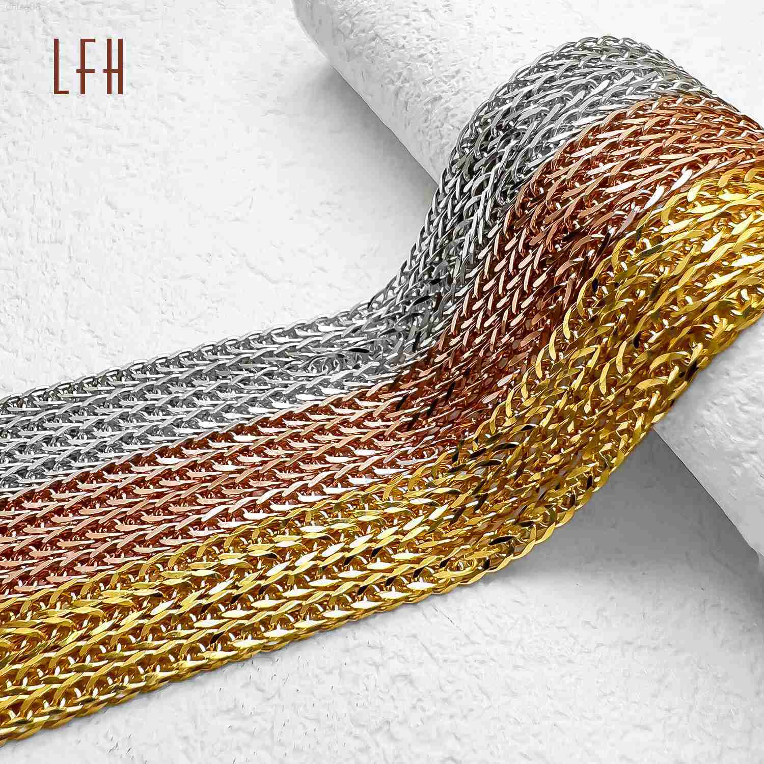 

Bulk Sale Promotion Au750 Pure Gold Chopin Chain Necklace 18k Wheat Chain Diy Gold Chains 18k Solid Gold Jewelry 18k Real