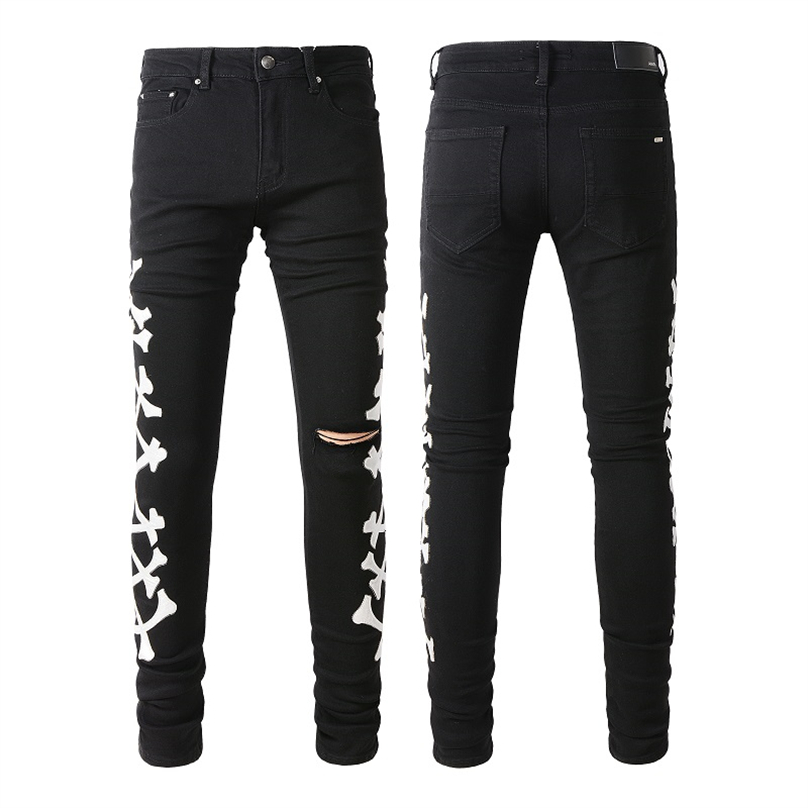 

ss23 Mens jeans man pants designer black skinny stickers light wash ripped motorcycle rock revival joggers true religions men