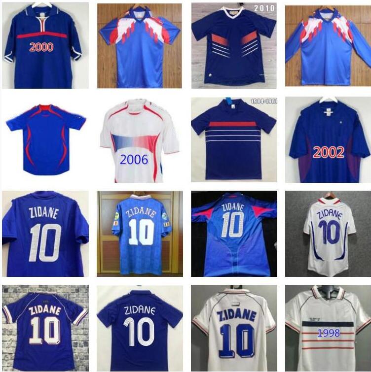 

1998 france retro soccer jerseys 1982 84 86 88 90 96 98 00 02 04 06 ZIDANE HENRY MAILLOT DE FOOT POGBA football shirt REZEGUET DESAILLY french club Classic Vintage tops