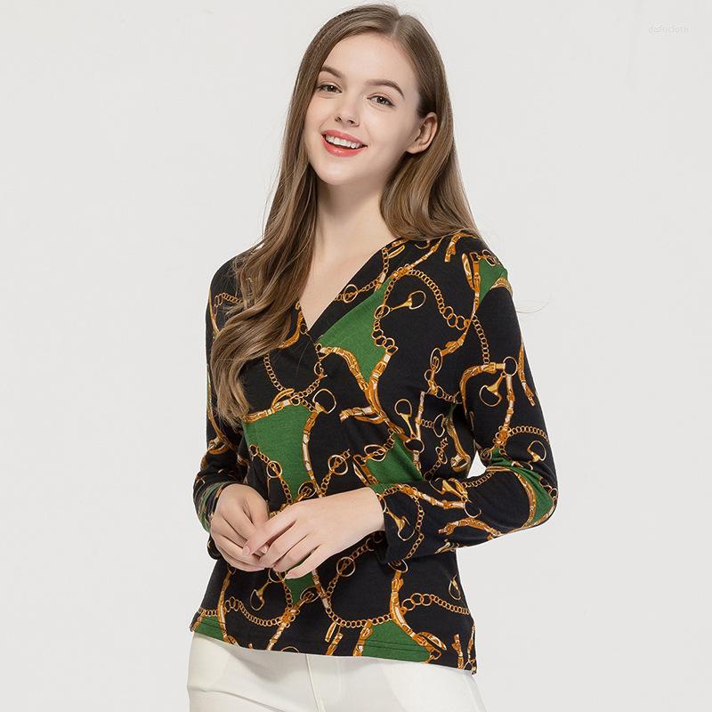 

Women's Sweaters Autumn And Winter Wool V-neck Diagonal Bottom Coat Women's Printed Pullover Sweater Slim Knit 9091, 37