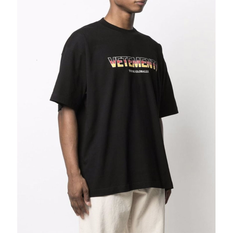 

Men's T-Shirts VETEMENTS High Street Men's T-shirt Oversized Casual Tee Pure Cotton Woman's T Y2k Women Clothing Men Streetwear SS VTM 230509, Black