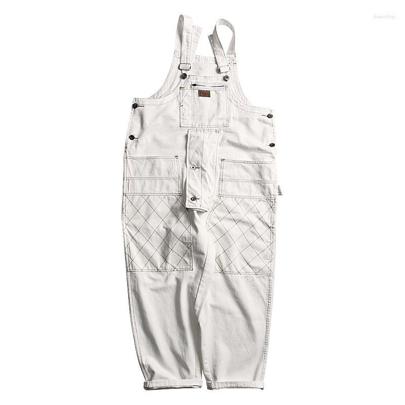 

Men' Pants Ami Ka Tsuspenders Mens Trendy Japanese Workwear Suspenders Multi-pocket Jumpsuit Loose Work, Brown