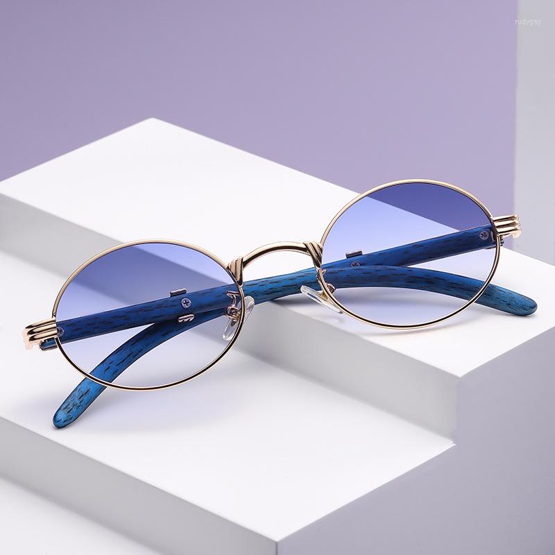 

Sunglasses 2023 Vintage Imitation Wood Europe And America Small Round Frame Brand Design Men's Trendy Glasses