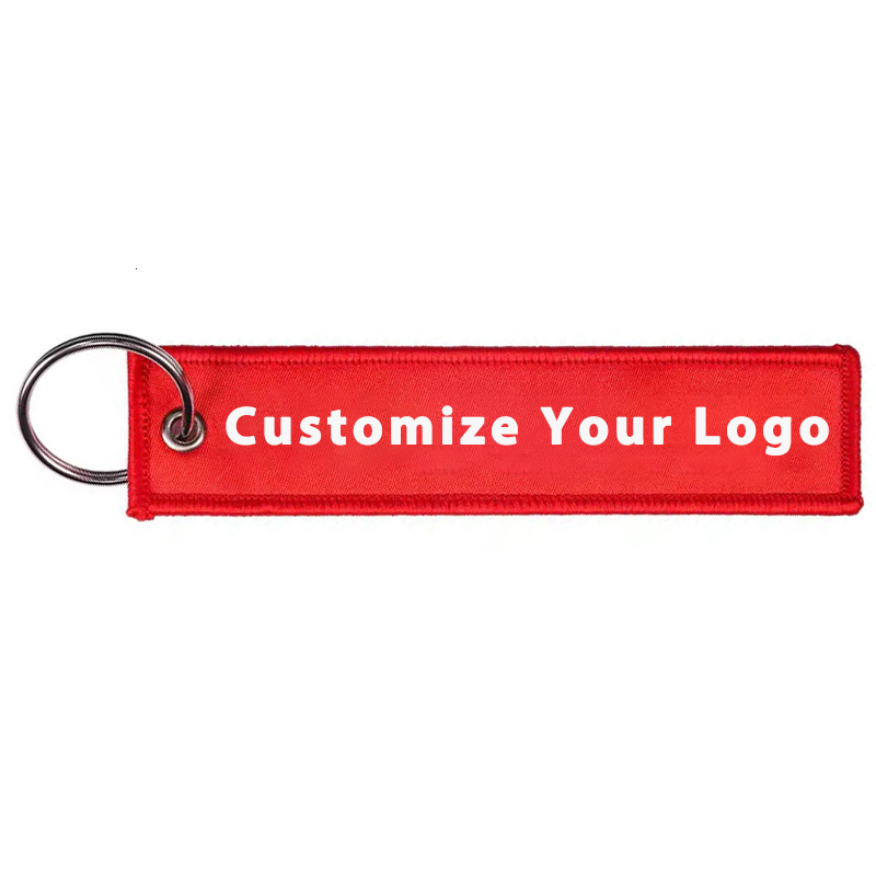 

Keychains Lanyards Voikukka Jewelry Custom Embroidered Keychain Both Sides Pattern Key Chain Wholesale 230508