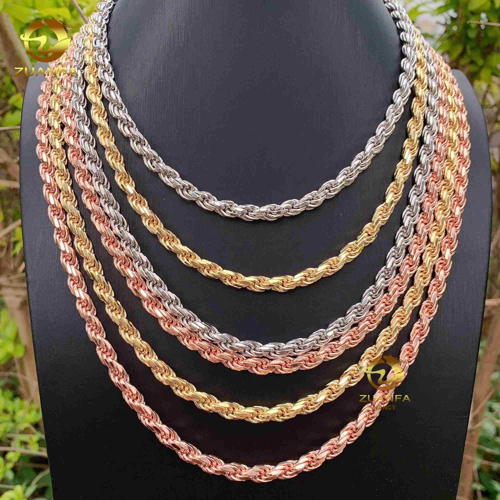 

925 Sterling Silver Charms for Jewellery Making 6mm Necklace and Vvs Moissanite Clasp Chains for Men Women