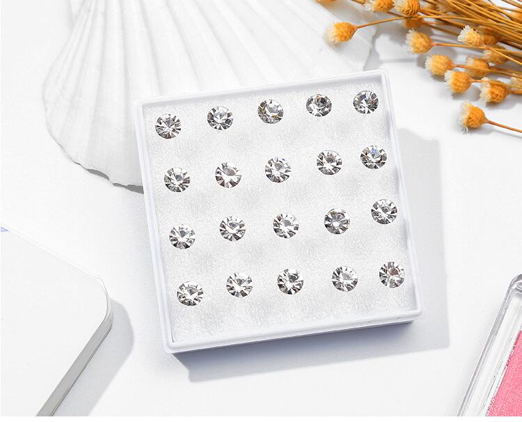 

Mixed wholesale (200pair/lot)2~6mm High imitation diamond earrings Inlaid diamond Super Shiny white Stud Resin material for allergy prevention women Jewelry Stud