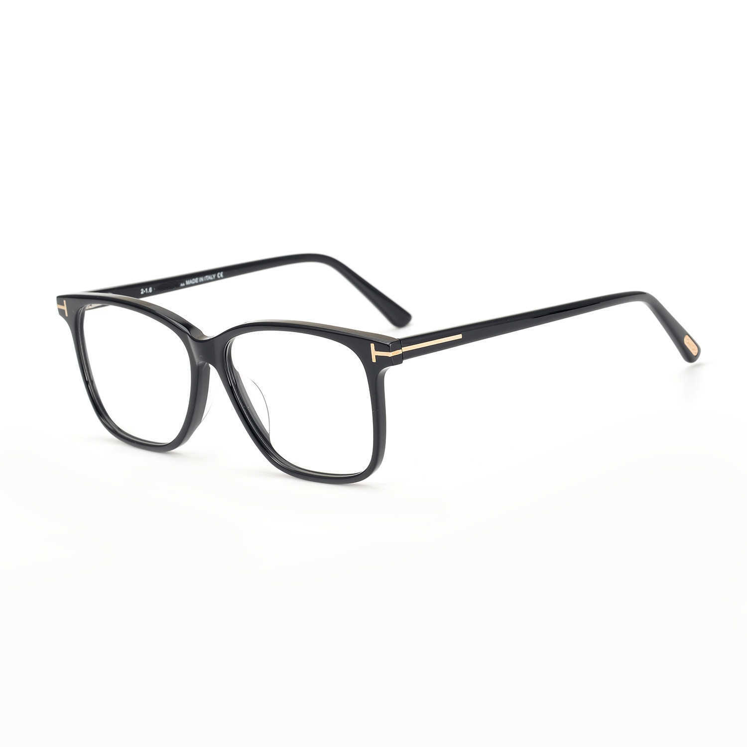 

Temford Plate Eyeglass Simple Black Men's Business Myopia Glasses Frame TF5478