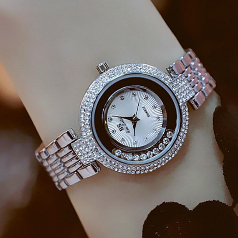 

Wristwatches Luxury Women Watch Crystal Quartz Wristwatch Dress Fashion Diamond Gold Clock Ladies Watches Top Brand