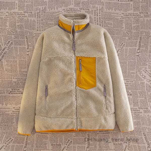 

2023 Warm Mens Jacket Lambswool Coat with Cashmere Patagonias Long Sleeve Vest Men Loose Hip Hop Outwear Coats Oversized 2 KWFB