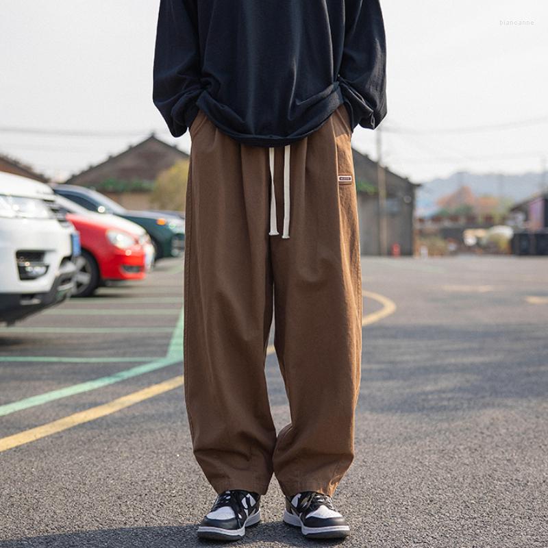 

Men's Pants Spring Men's Cotton Casual Harajuku Style Streetwear Men Fashion Trousers Male Loose Straight Sweatpants 5XL, Black