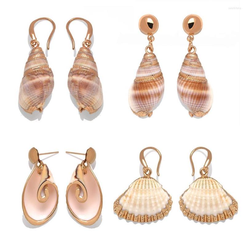 

Dangle Earrings Bohemian Natural Cowrie Seashells Conch Scallop Earings Women Girl 2023 Fashion Sea Shore Summer Beach Surf Jewelry Present