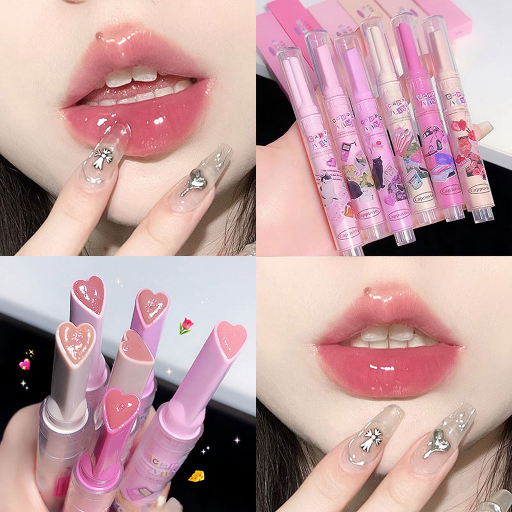 

Heart-shaped Lipstick Pen Girls Lip Makeup DuDu Lip Moisturizing Lip Glaze Girls Do Not Touch Cup Lip Mud Makeup Girls Cosmetics, 06