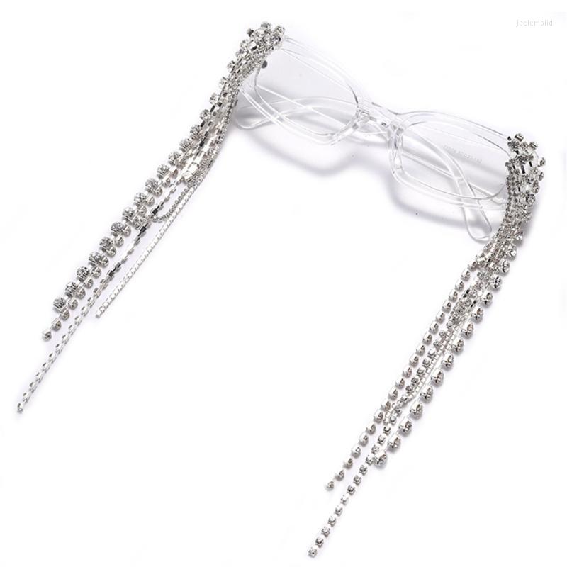 

Sunglasses M2EA Crystal Anti-glare Po Y2k Rhinestones Tassel Beach