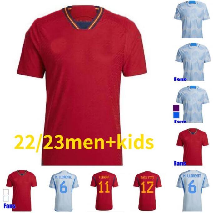 

2022 Spain away soccer jersey Camiseta Espana MORATA RODRIGO TORRES PEDRI world Cup RAMOS THIAGO INIESTA ALBA football shirt men kids kit socks uniforms, Women home