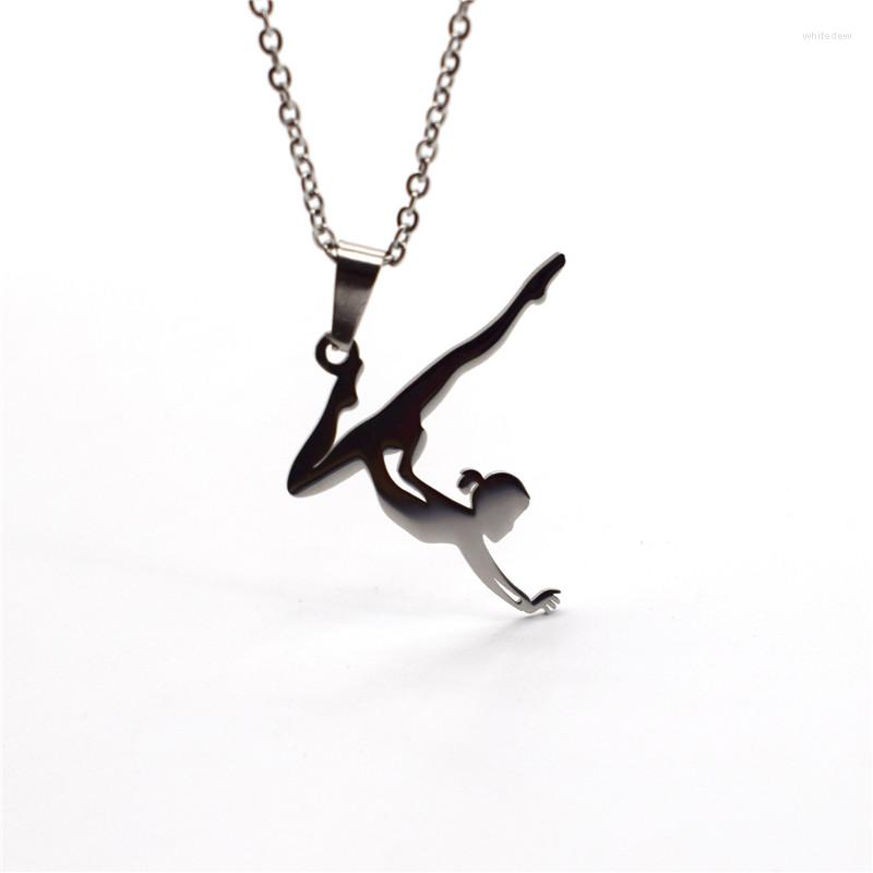 

Pendant Necklaces Elfin Stainless Steel Latin Dance Necklace Dancing Jewellery Sport Ballet Dancer Women