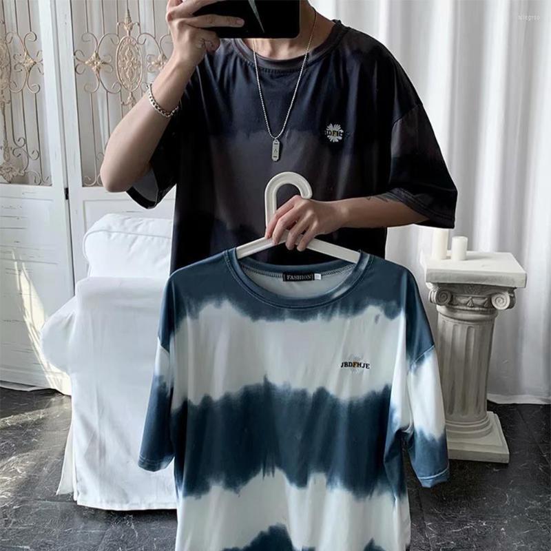 

Men's T Shirts ZACOO Women's T-shirts Summer Street Gradient Tie-Dye Short-Sleeved Hip-Hop Loose Casual Wild Shirt, Black