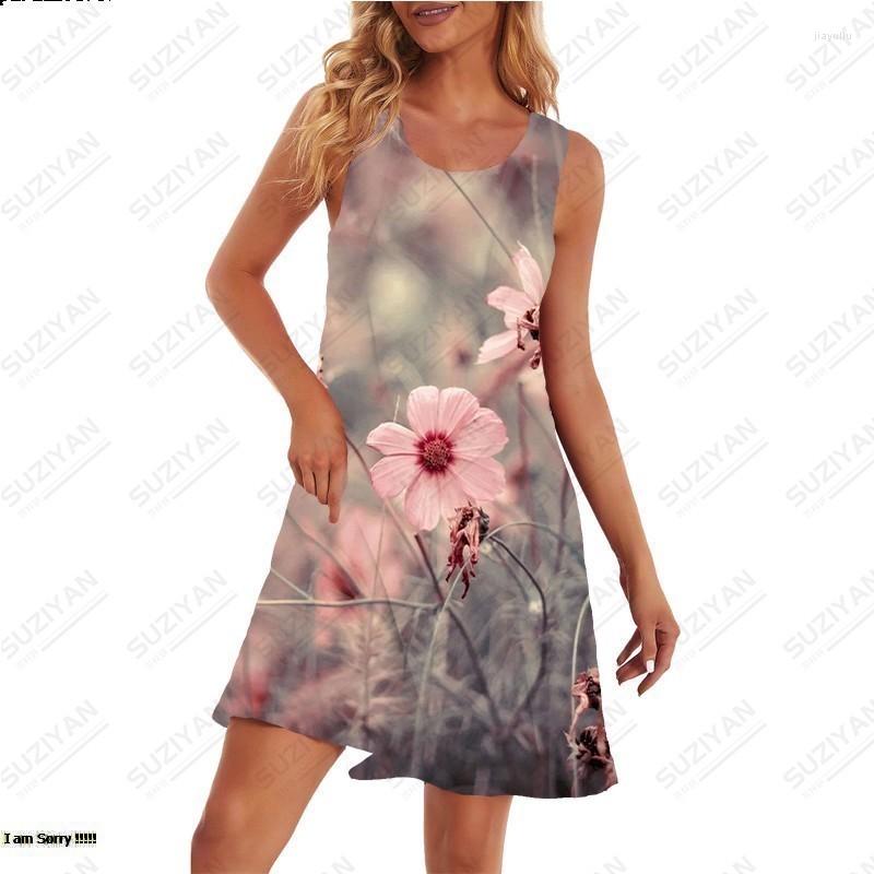 

Casual Dresses 2023 Women' Short Sleeve Round Neck Loose Large Sexy Floral A-line Dress 3D Printed Elegant, Pm2738wh