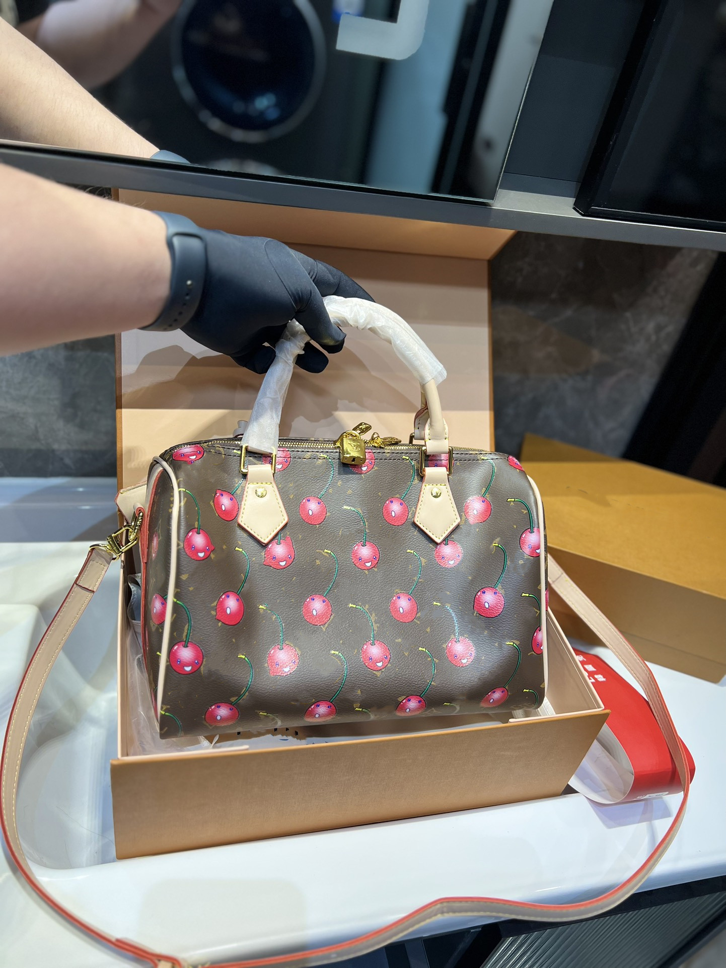 

Designer Shoulder Pillow Bags Tote Handbags Purse Women Designers Handbags NANO SPEEDY 30 Boston Shopping cherry Bag high Quality Large Capacity Handbag Luxury CC, Wallet