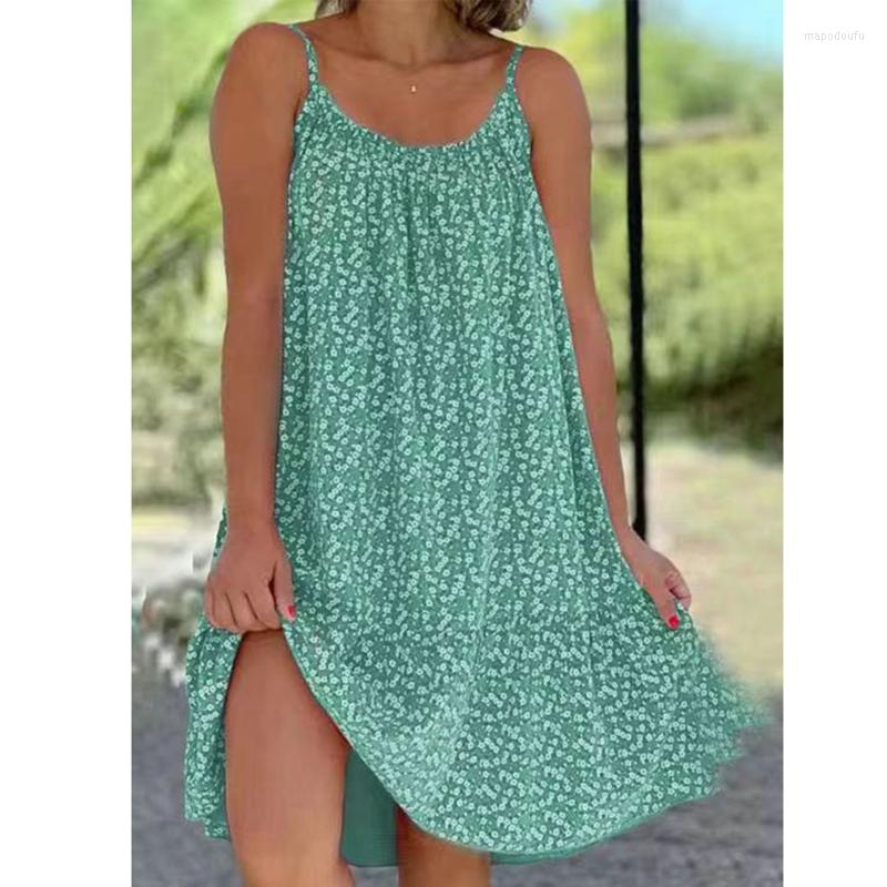 

Casual Dresses Women' Fashion Sling Dress Summer Sleeveless Oversized Printing Party Loose Female, Black