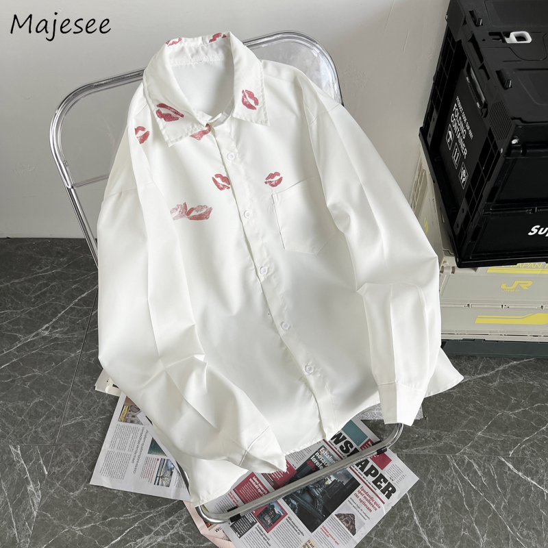 

Men's Casual Shirts Men Printed Fashion Simple Allmatch White Chic Loose Longsleeve Teens Unisex Handsome Male Clothing Soft 230508, Beige