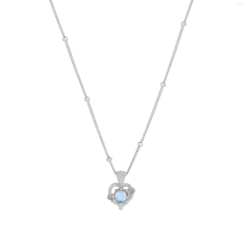 

Chains Small And Luxurious Design Minimalist Versatile. Love Moonlight Stone Necklace With 925 Sterling Silver Female Texture