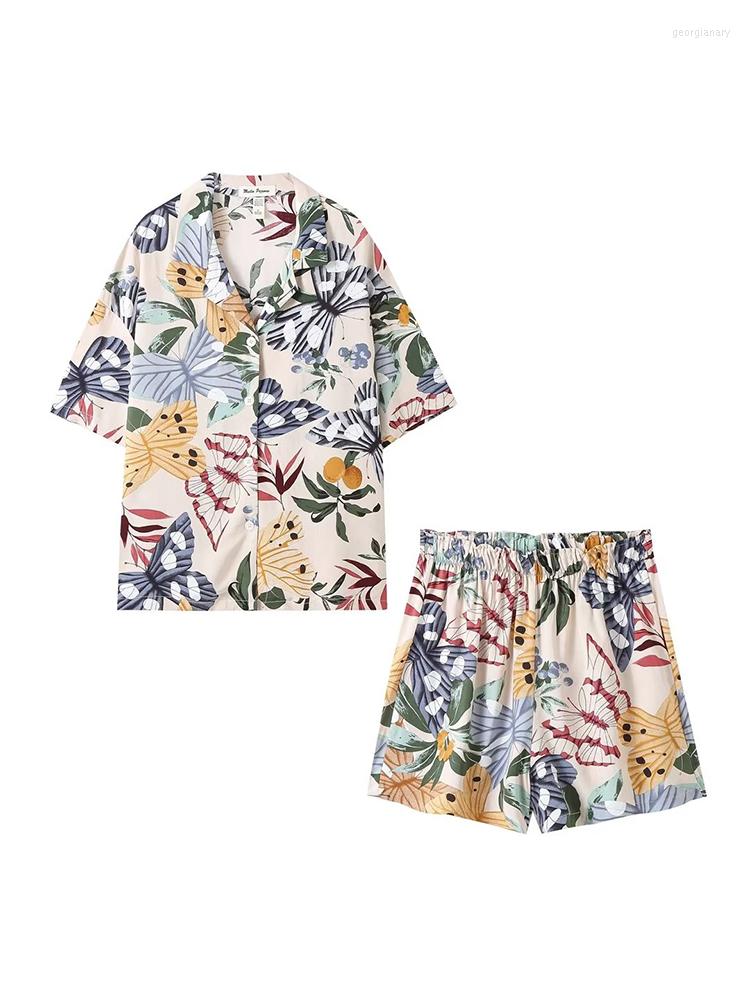 

Women' Tracksuits Woman Shorts Sets 2023 Fashion Print Tops Casual Summer Women Suit Home Two Piece Set Womens Outfits, 2-piece set