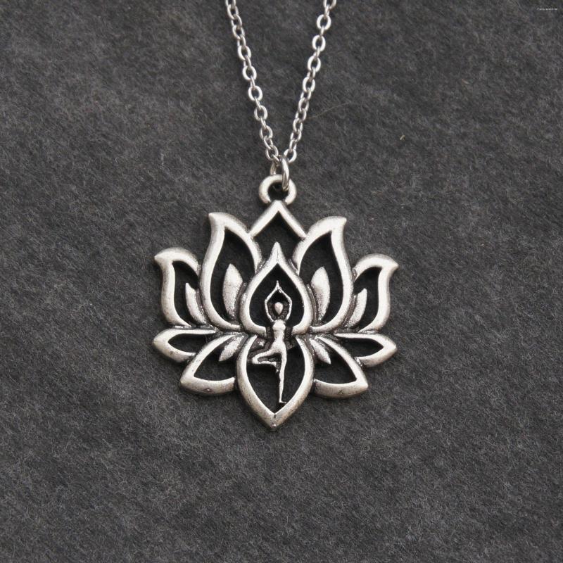 

Chains Lotus Flower Yoga Pendants For Women Charms Jewelry