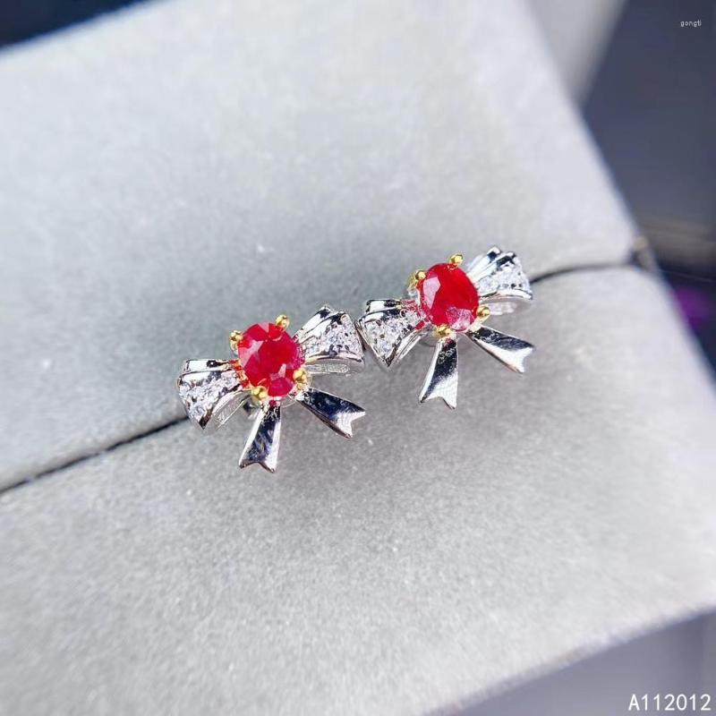 

Stud Earrings KJJEAXCMY Fine Jewelry 925 Silver Natural Ruby Girl Classic Selling Ear Support Test Chinese Style