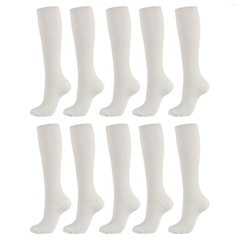 

Sports Socks 5pairs Men Women Nurses Flight For Running Non Slip Compression Pregnancy Varicose Veins Travel Hiking Knee High Stockings, Flesh tint