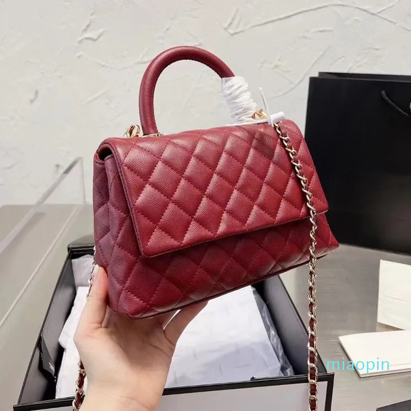

2023-High -quality designer handbaging shoulder chain bag handbag wallet threaded wallet dual letters solid hasp waist square striped female
